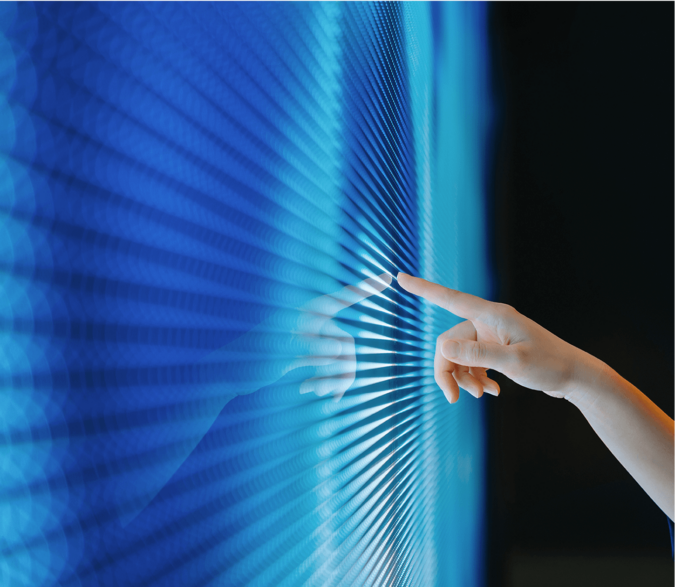 Image of hand using a digital screen